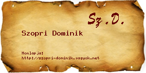 Szopri Dominik névjegykártya