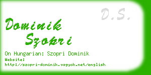 dominik szopri business card